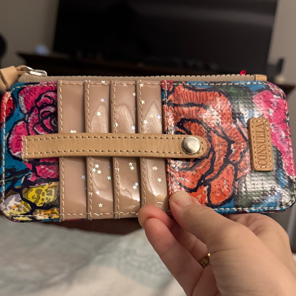 Consuela Floral and Star Pattern Wristlet